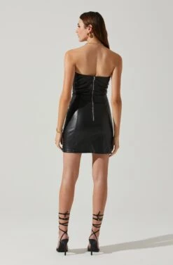 Carmen Strapless Faux Leather Mini Dress 18 Carmen Strapless Faux Leather Mini Dress -Dress Sales Store ACDR101787L BLACK 6