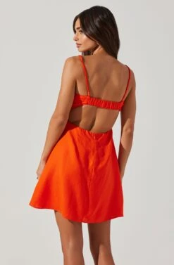 Claramae Ruched Mini Dress 18 Claramae Ruched Mini Dress -Dress Sales Store ACDR101796S ORANGE 3