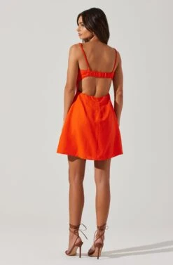 Claramae Ruched Mini Dress 19 Claramae Ruched Mini Dress -Dress Sales Store ACDR101796S ORANGE 4