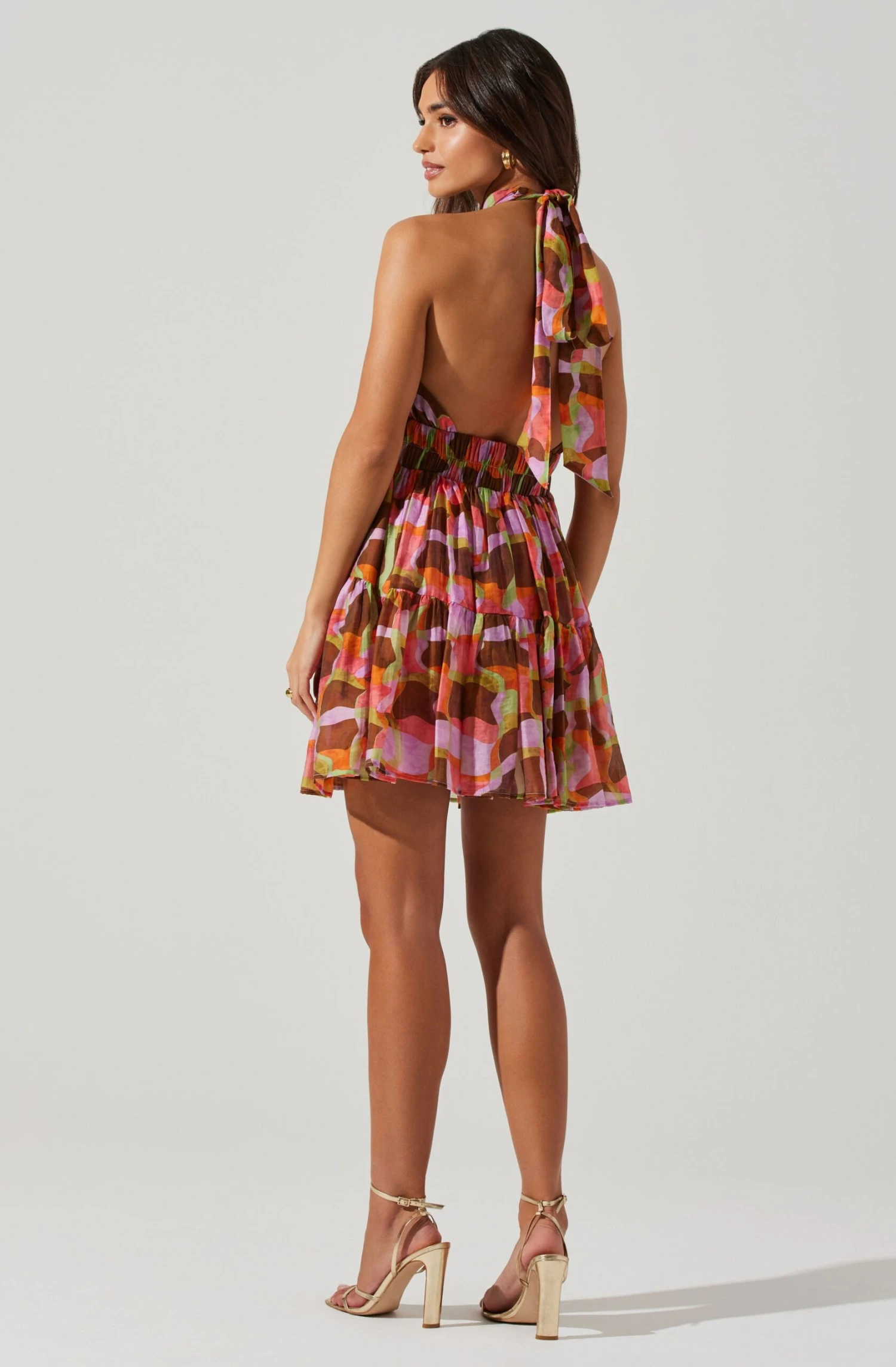 Joetta Abstract Print Halter Mini Dress 6 Joetta Abstract Print Halter Mini Dress - Image 4