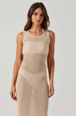 Aitana Knit Open Back Midi Dress 7 Aitana Knit Open Back Midi Dress -Dress Sales Store ACDR101810 NATURAL 2