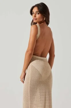 Aitana Knit Open Back Midi Dress 8 Aitana Knit Open Back Midi Dress -Dress Sales Store ACDR101810 NATURAL 3