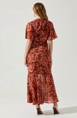 Kenzie Floral Maxi Dress 13 Kenzie Floral Maxi Dress -Dress Sales Store ACDR101860DS RUSTFLORAL 6