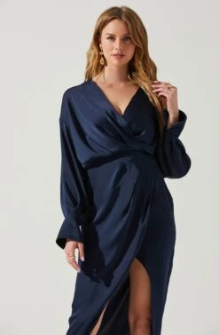 Sadyra Drop Shoulder Wrap Dress -Dress Sales Store ACDR101865 MIDNIGHTBLUE 3