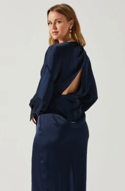 Sadyra Drop Shoulder Wrap Dress -Dress Sales Store ACDR101865 MIDNIGHTBLUE 5