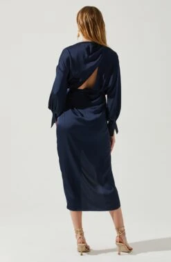 Sadyra Drop Shoulder Wrap Dress -Dress Sales Store ACDR101865 MIDNIGHTBLUE 6