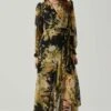 Kamila Long Sleeve Floral Wrap Maxi Dress 1 Kamila Long Sleeve Floral Wrap Maxi Dress -Dress Sales Store ACDR101894 BLACKYELLOWMULTI 1