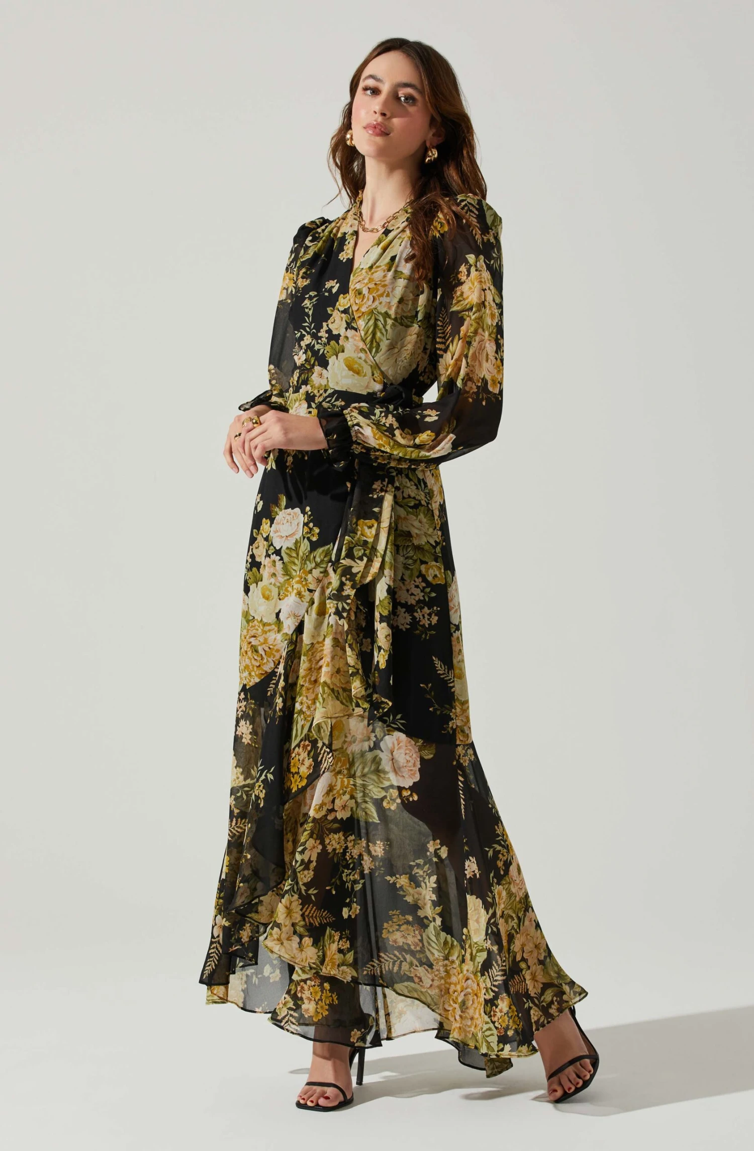 Kamila Long Sleeve Floral Wrap Maxi Dress 5 Kamila Long Sleeve Floral Wrap Maxi Dress - Image 3