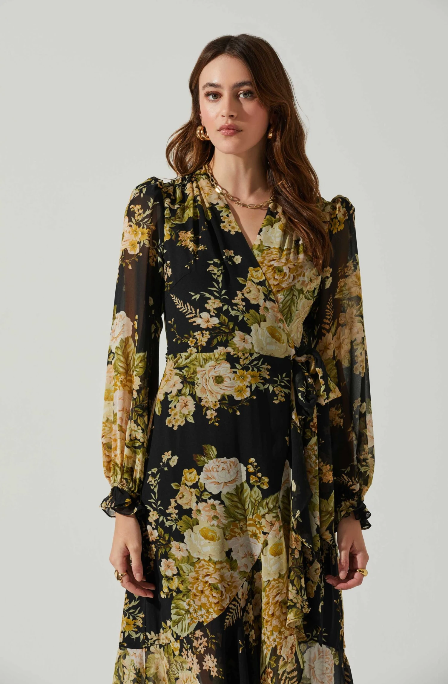 Kamila Long Sleeve Floral Wrap Maxi Dress 4 Kamila Long Sleeve Floral Wrap Maxi Dress - Image 2