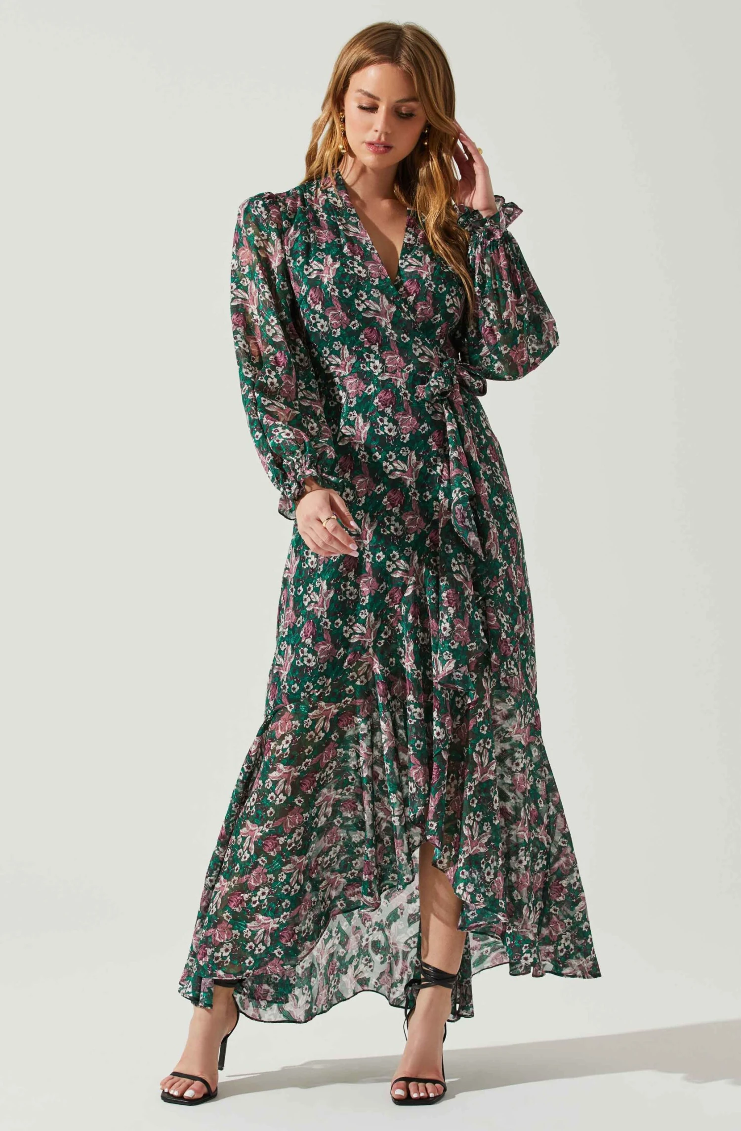 Kamila Long Sleeve Floral Wrap Maxi Dress 11 Kamila Long Sleeve Floral Wrap Maxi Dress - Image 9