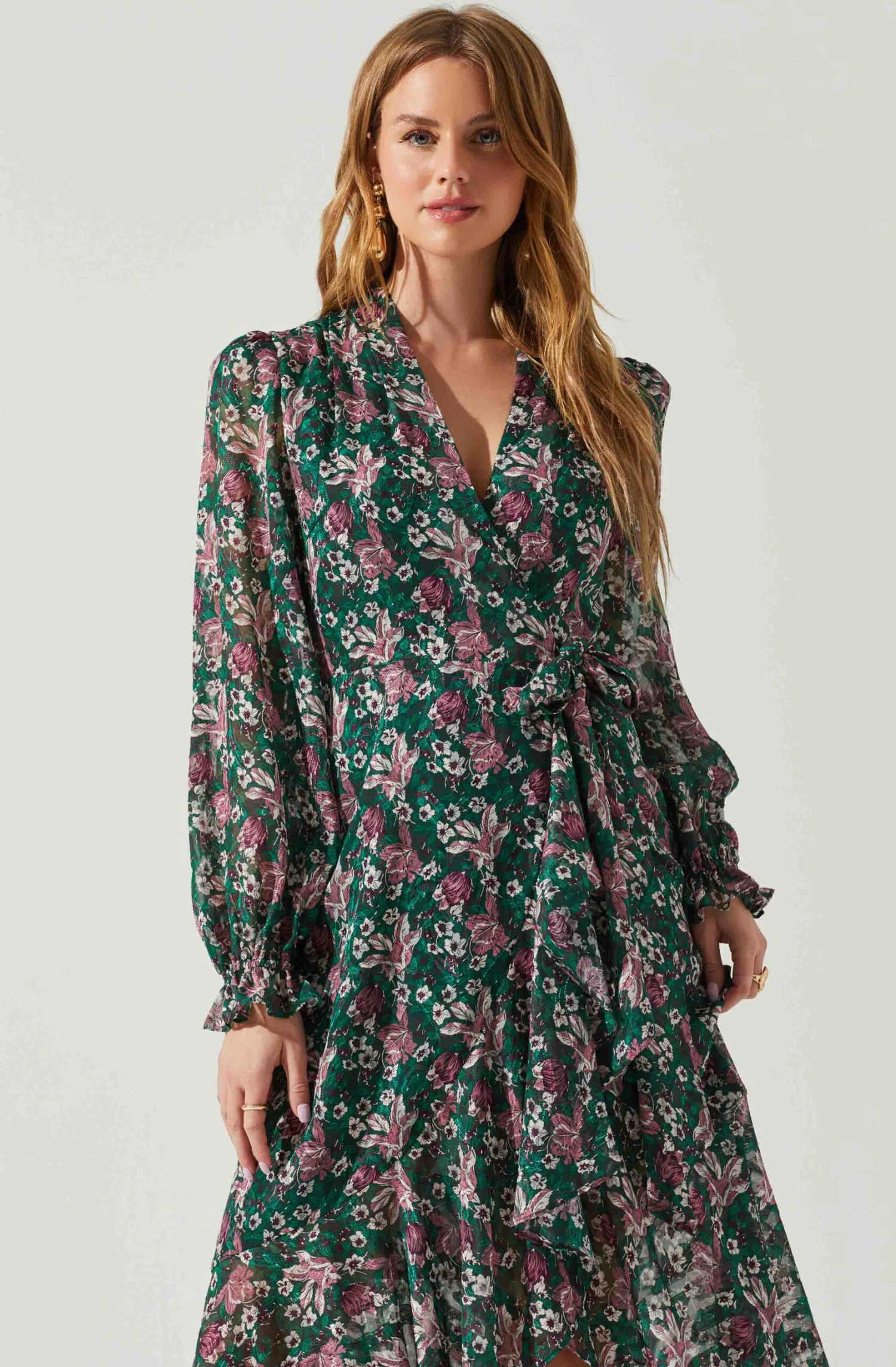 Kamila Long Sleeve Floral Wrap Maxi Dress 12 Kamila Long Sleeve Floral Wrap Maxi Dress - Image 10
