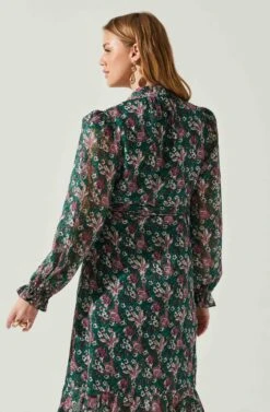 Kamila Long Sleeve Floral Wrap Maxi Dress 24 Kamila Long Sleeve Floral Wrap Maxi Dress -Dress Sales Store ACDR101894 GREENPINKFLORAL 5