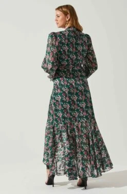 Kamila Long Sleeve Floral Wrap Maxi Dress 25 Kamila Long Sleeve Floral Wrap Maxi Dress -Dress Sales Store ACDR101894 GREENPINKFLORAL 6