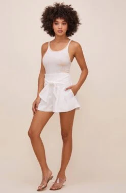 Marika Tie Waist Shorts -Dress Sales Store ACP7211 OFFWHITE 2