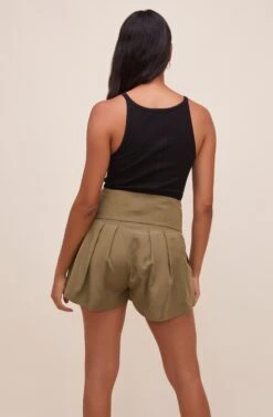 Marika Tie Waist Shorts -Dress Sales Store ACP7211 OLIVE 6