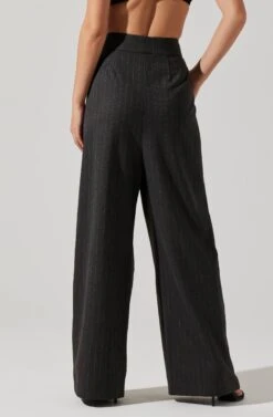 Boyfriend Pleated Criss-Cross Waist Pants 11 Boyfriend Pleated Criss-Cross Waist Pants -Dress Sales Store ACP7225WST CHARCOALSTRIPE 5