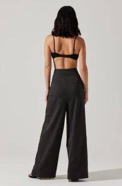 Boyfriend Pleated Criss-Cross Waist Pants 12 Boyfriend Pleated Criss-Cross Waist Pants -Dress Sales Store ACP7225WST CHARCOALSTRIPE 6