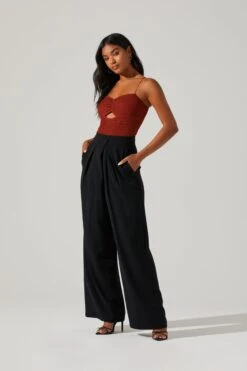Boyfriend Criss Cross Pleated Wide Leg Pants 40 Boyfriend Criss Cross Pleated Wide Leg Pants -Dress Sales Store ACP7225 BLACK 1