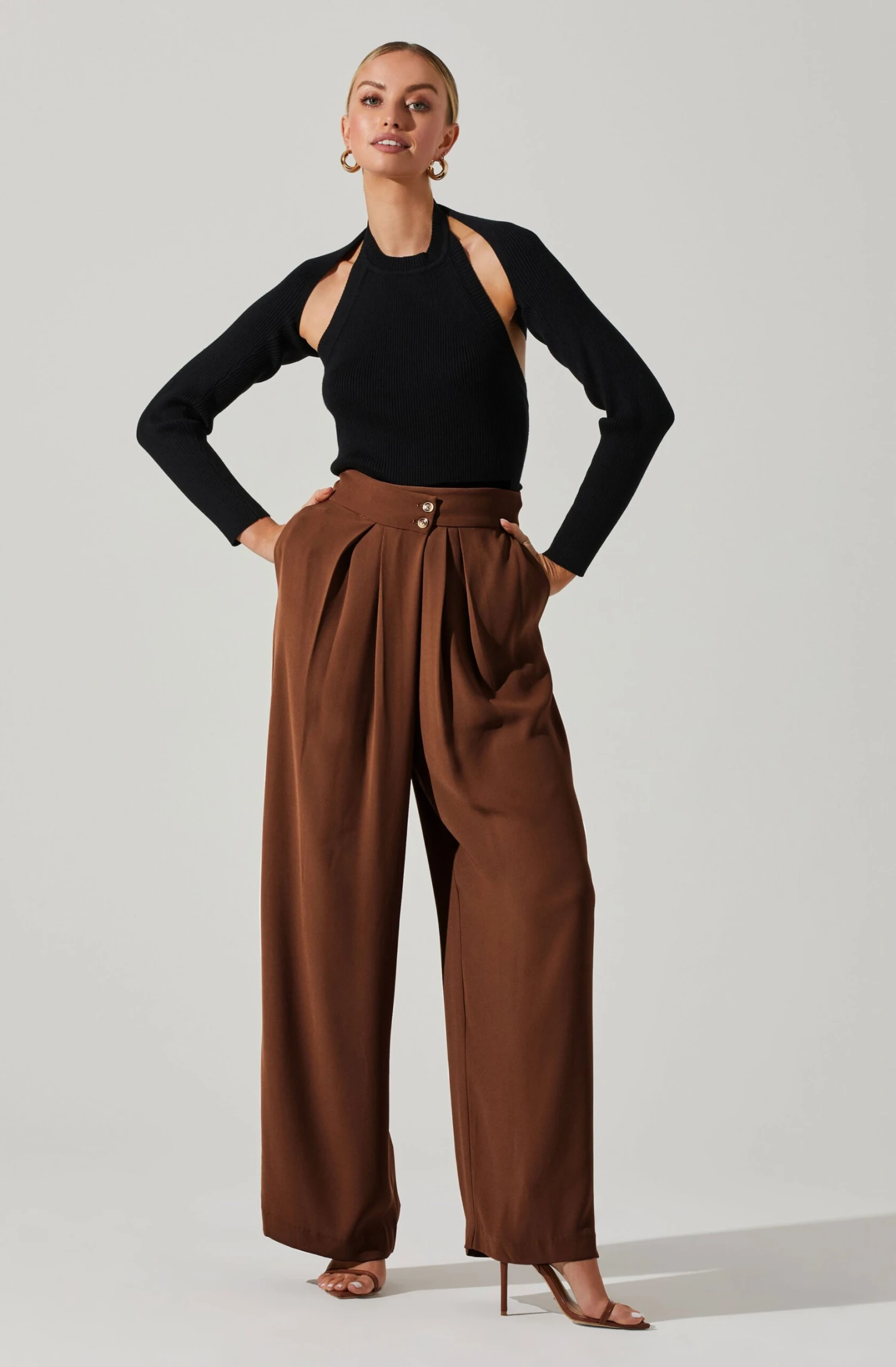 Boyfriend Criss Cross Pleated Wide Leg Pants 17 Boyfriend Criss Cross Pleated Wide Leg Pants - Image 15