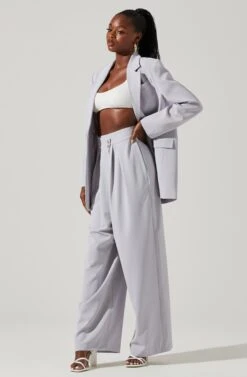 Boyfriend Criss Cross Pleated Wide Leg Pants 27 Boyfriend Criss Cross Pleated Wide Leg Pants -Dress Sales Store ACP7225 HAZEBLUE 1