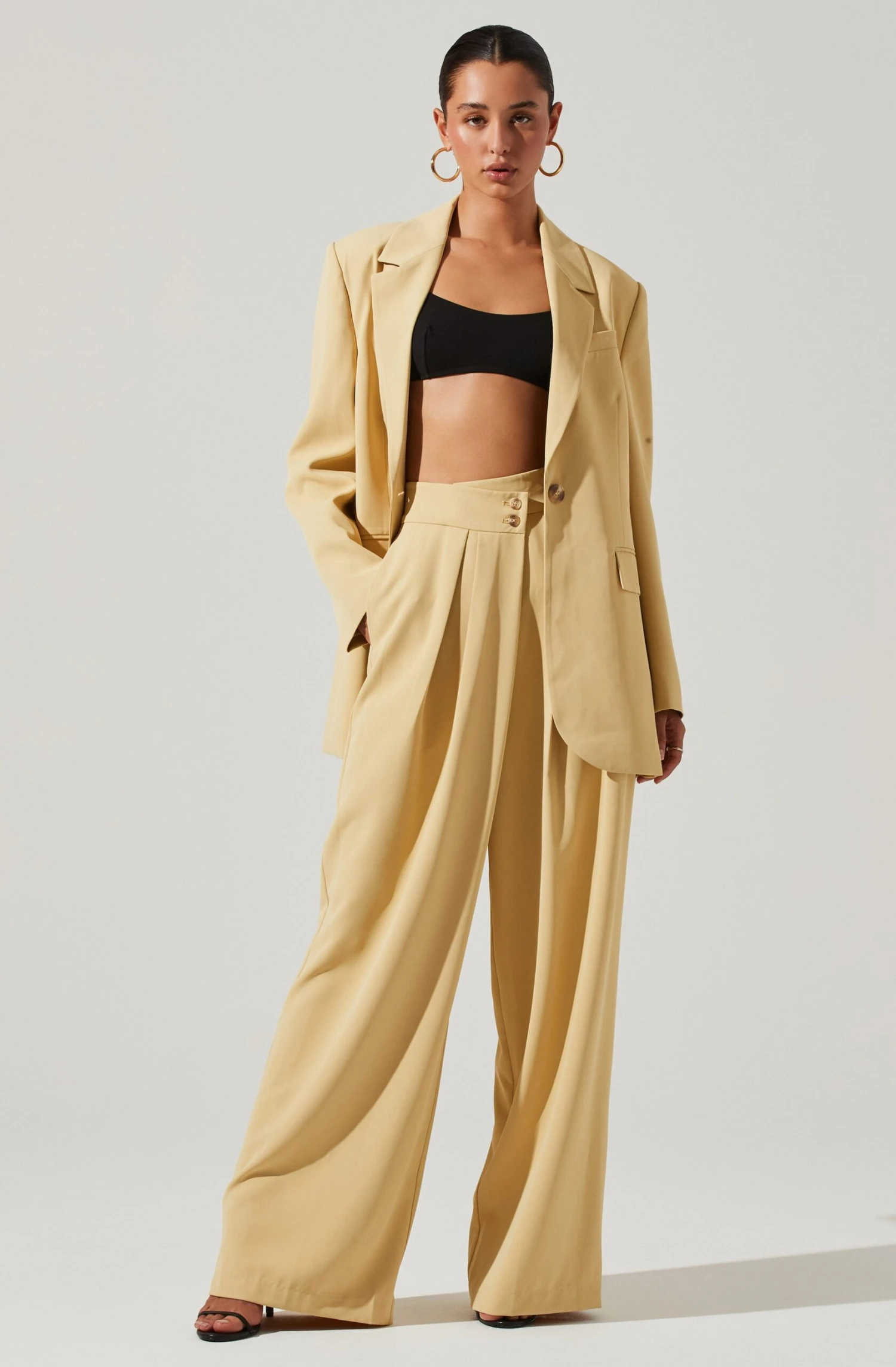 Boyfriend Criss Cross Pleated Wide Leg Pants 3 Boyfriend Criss Cross Pleated Wide Leg Pants