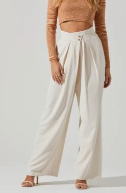 Boyfriend Criss Cross Pleated Wide Leg Pants 33 Boyfriend Criss Cross Pleated Wide Leg Pants -Dress Sales Store ACP7225 OFFWHITE 2