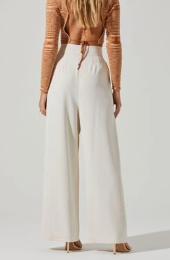 Boyfriend Criss Cross Pleated Wide Leg Pants 34 Boyfriend Criss Cross Pleated Wide Leg Pants -Dress Sales Store ACP7225 OFFWHITE 3