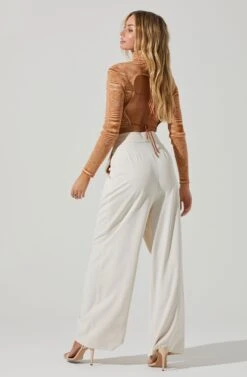 Boyfriend Criss Cross Pleated Wide Leg Pants 35 Boyfriend Criss Cross Pleated Wide Leg Pants -Dress Sales Store ACP7225 OFFWHITE 4