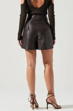 Wilma Faux Leather Shorts 18 Wilma Faux Leather Shorts -Dress Sales Store ACP7242 DARKBROWN 1904