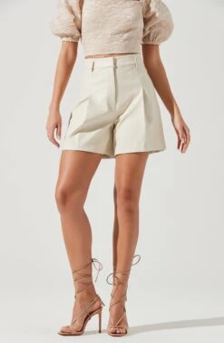 Wilma Faux Leather Shorts 21 Wilma Faux Leather Shorts -Dress Sales Store ACP7242 IVORY 1482