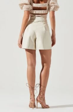 Wilma Faux Leather Shorts 24 Wilma Faux Leather Shorts -Dress Sales Store ACP7242 IVORY 1484