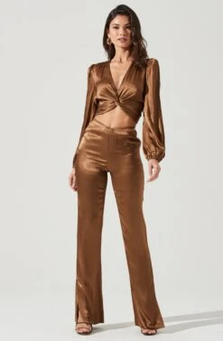 Veira Satin Tie Waist Pants