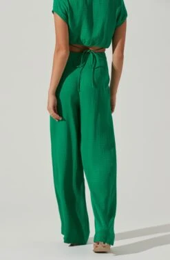 Sayla Wide Leg Pants 12 Sayla Wide Leg Pants -Dress Sales Store ACP7246TX GREEN 3