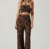 Sayla Wide Leg Abstract Print Pants