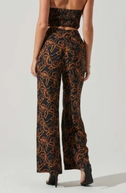Sayla Wide Leg Abstract Print Pants 10 Sayla Wide Leg Abstract Print Pants -Dress Sales Store ACP7246 BLACKRUSTPRINT 4