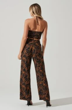 Sayla Wide Leg Abstract Print Pants 11 Sayla Wide Leg Abstract Print Pants -Dress Sales Store ACP7246 BLACKRUSTPRINT 5