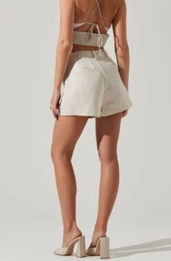 Amiah Seamed High Waist Shorts 24 Amiah Seamed High Waist Shorts -Dress Sales Store ACP7247 ECRU 3