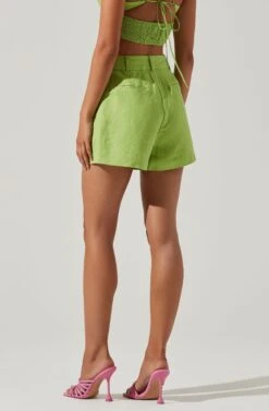 Amiah Seamed High Waist Shorts 29 Amiah Seamed High Waist Shorts -Dress Sales Store ACP7247 KIWI 4