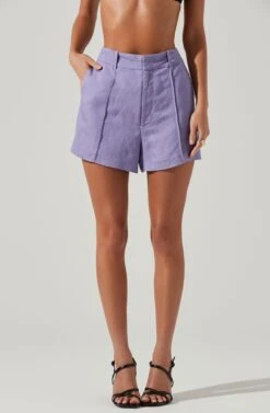 Amiah Seamed High Waist Shorts 34 Amiah Seamed High Waist Shorts -Dress Sales Store ACP7247 LAVENDER 3