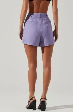 Amiah Seamed High Waist Shorts 35 Amiah Seamed High Waist Shorts -Dress Sales Store ACP7247 LAVENDER 4