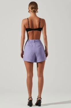 Amiah Seamed High Waist Shorts 36 Amiah Seamed High Waist Shorts -Dress Sales Store ACP7247 LAVENDER 5