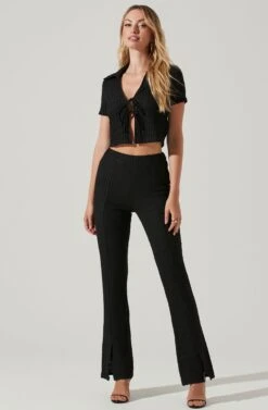 Zoey Seamed Split Hem Pants 20 Zoey Seamed Split Hem Pants -Dress Sales Store ACP7253 BLACK 1