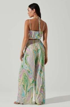 Savine Ruched Tie Dye Pants 11 Savine Ruched Tie Dye Pants -Dress Sales Store ACP7259P GREENSWIRL 5