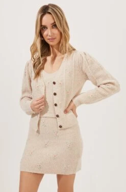 Tea Party Floral Embroidered Knit Mini Skirt 11 Tea Party Floral Embroidered Knit Mini Skirt -Dress Sales Store ACS7221 BLUSHFLOWER 1