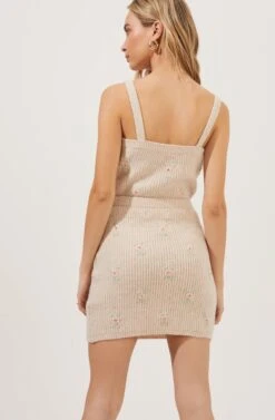 Tea Party Floral Embroidered Knit Mini Skirt 12 Tea Party Floral Embroidered Knit Mini Skirt -Dress Sales Store ACS7221 BLUSHFLOWER 4