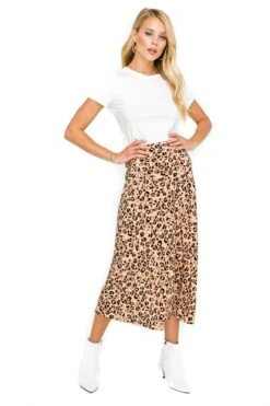 Midi A-Line Skirt 7 Midi A-Line Skirt -Dress Sales Store ACS9022 LEOPARD PRINT 01