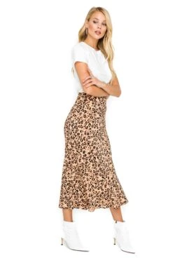 Midi A-Line Skirt 8 Midi A-Line Skirt -Dress Sales Store ACS9022 LEOPARD PRINT 02