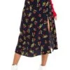 Button Side Slit Midi Skirt 1 Button Side Slit Midi Skirt -Dress Sales Store ACS9023B NAVY CHERRY PRINT 4