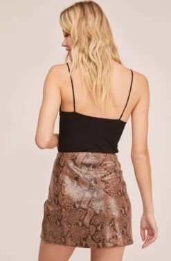 Come Slither Mini Skirt 15 Come Slither Mini Skirt -Dress Sales Store ACS9030 COCOA PYTHON 4