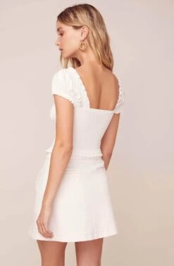 Daybreak Button Down Mini Skirt 12 Daybreak Button Down Mini Skirt -Dress Sales Store ACS9044 WHITE 5